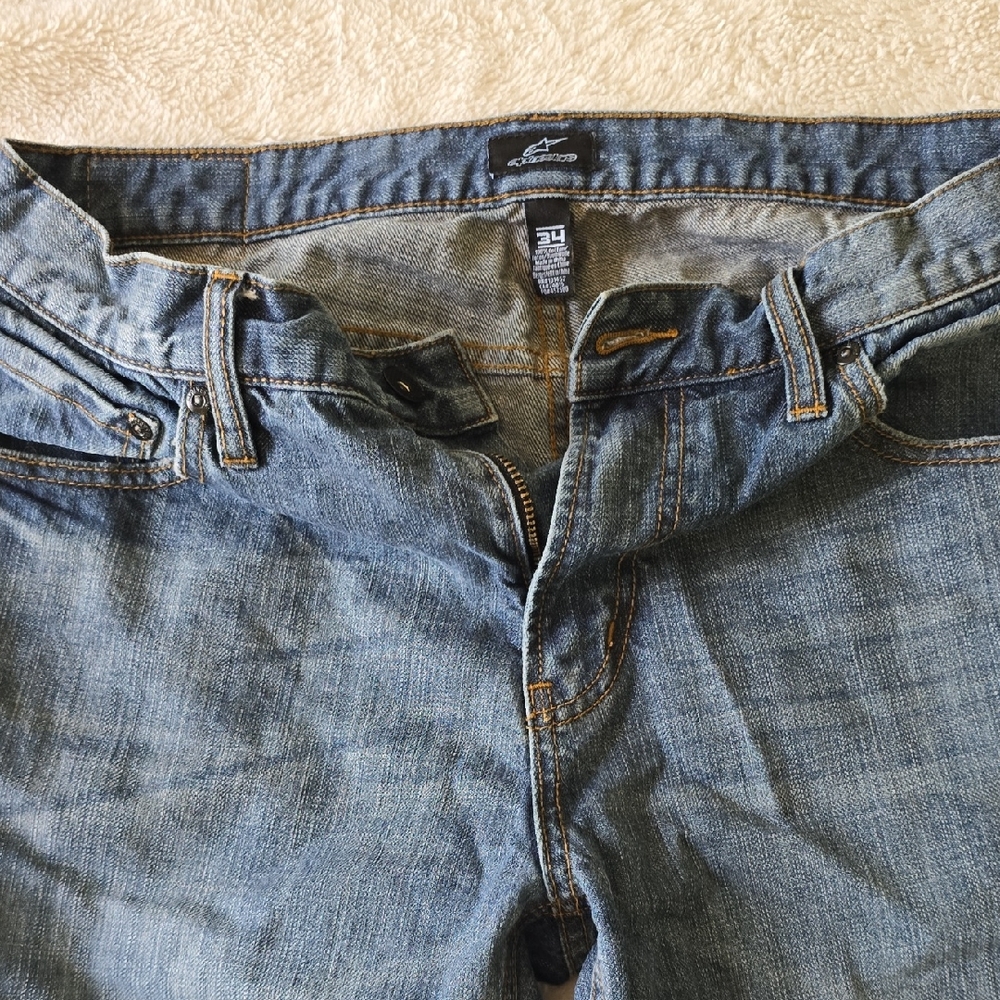 Alpinestars Blue Relaxed Fit Jeans with Distressed Look